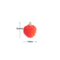 Red Enamel  Litchi Charm Pendant,Sku#LK1230