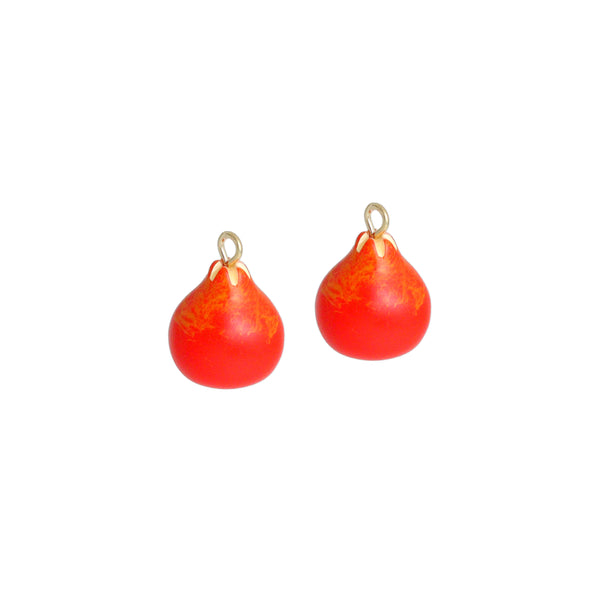 Red Enamel Pear Charm Pendant,Sku#LK1231