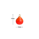 Red Enamel Pear Charm Pendant,Sku#LK1231