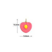 Pink Enamel Gold Peach Charm Pendant,Sku#LK1232