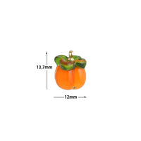 Orange Enamel Persimmon Charm Pendant,Sku#LK1233