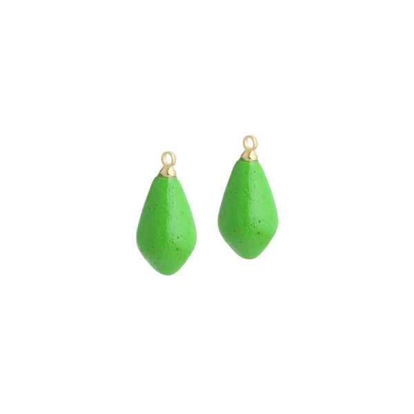 Green Enamel Papaya Charm Pendant,Sku#LK1236