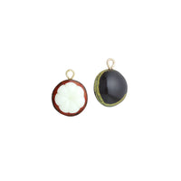 Enamel Gold Half Mangosteen Charm Pendant,Sku#LK1242