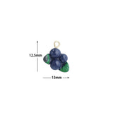 Cute Enamel  Blueberry Charm Pendant, fruit charm, Sku#LK1244