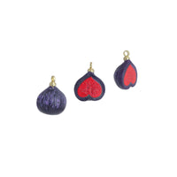 Enamel Gold Half Fig Charm Pendant,Sku#LK1246