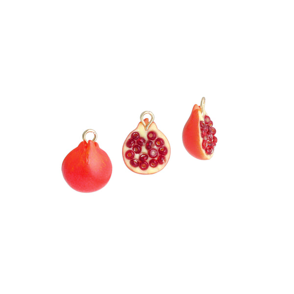 Enamel Gold Half Pomegranate Charm Pendant,Sku#LK1247