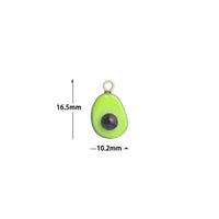 Enamel Gold Half Avocado Charm Pendant,Sku#LK1248