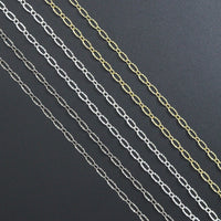 4mm Gold Flat Oval Linked Chain by Yard, Dainty  Delicate Oval Link Chain, Gold Plated Brass Chain, Wholesale Chain, sku#LK124