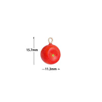 Enamel Gold Red Apple Charm Pendant,Sku#LK1251