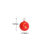 Enamel Gold Red Apple Charm Pendant,Sku#LK1251