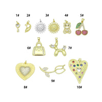 Key Whale Sunflower Cherry Heart Bear Purse Ballon dog flower charm, Sku#LK1260