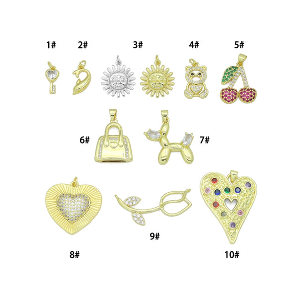 Key Whale Sunflower Cherry Heart Bear Purse Ballon dog flower charm, Sku#LK1260