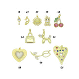 Key Whale Sunflower Cherry Heart Bear Purse Ballon dog flower charm, Sku#LK1260