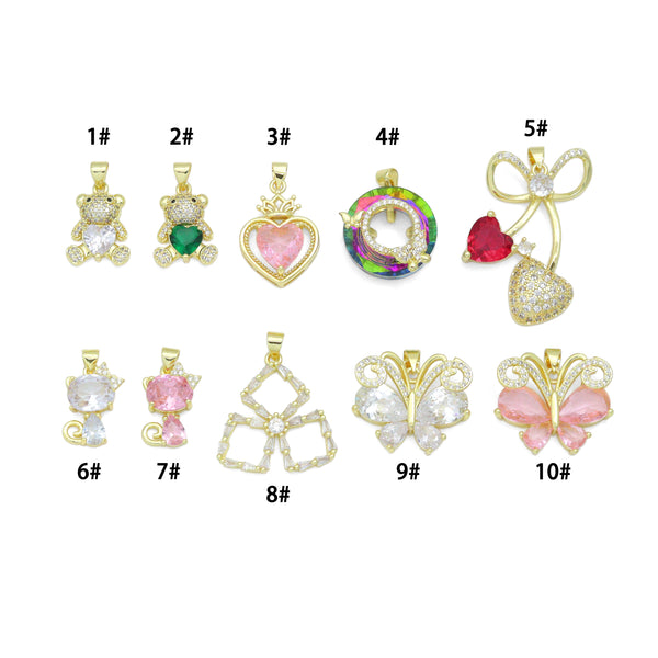 Bow Heart cat  Bear Butterfly  charm, Sku#LK1261