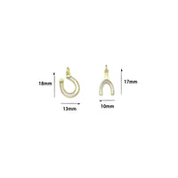 White Mother of Pearl Wishbone Horse shoe Shape charm, Sku#LK1263