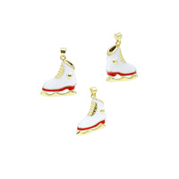 Enamel Ice Skating shoe Shape charm, Sku#LK1266