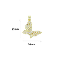 Baguette CZ Butterfly Shape charm, Sku#LK1267