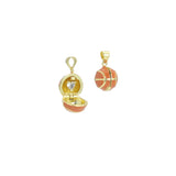 3D openable Basketball with heart inside Shape charm, Sku#LK1269