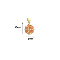 3D openable Basketball with heart inside Shape charm, Sku#LK1269