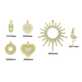 Pineapple Flower Filigree Circle Heart Sunburst Flamingo charm, Sku#LK1270