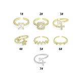 Rectangle, Square, Cross Heart, Flower, Zig zag, Tiny heart adjustable Ring, Sku#LK1272