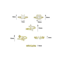 Rectangle, Square, Cross Heart, Flower, Zig zag, Tiny heart adjustable Ring, Sku#LK1272