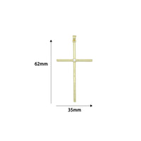 Large Gold Cross with CZ Center Pendant charm, Sku#LK1277