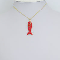 Colorful Enamel Fish Pedant For Necklace Bracelet Jewelry Making Supply, Fish Charm, Sku#LK1281
