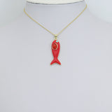 Colorful Enamel Fish Pedant For Necklace Bracelet Jewelry Making Supply, Fish Charm, Sku#LK1281