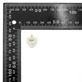 White Mother of Pearl with CZ Center Heart  Heart Pendant charm, Sku#LK1282