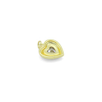 White Mother of Pearl with CZ Center Heart  Heart Pendant charm, Sku#LK1282