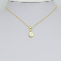 Opal oval Charm Pendant, Sku#LK1284