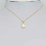 Opal oval Charm Pendant, Sku#LK1284