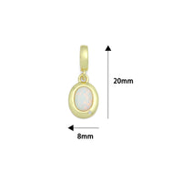 Opal oval Charm Pendant, Sku#LK1284