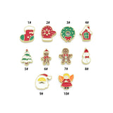 Colorful Enamel Gold Christmas Spacer Charm Pendant, Sku#LK1287