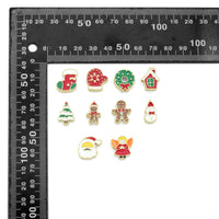 Colorful Enamel Gold Christmas Spacer Charm Pendant, Sku#LK1287