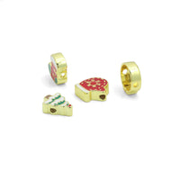 Colorful Enamel Gold Christmas Spacer Charm Pendant, Sku#LK1287