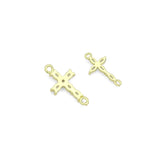 Clear CZ Gold Cross Connector Charm Pendant, Sku#LK1288
