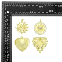 Large Spike Coin, Heart Charm Pendant, Sku#LK1289