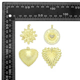 Large Spike Coin, Heart Charm Pendant, Sku#LK1289