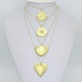 Large Spike Coin, Heart Charm Pendant, Sku#LK1289
