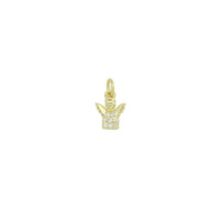 Clear CZ Gold Angel Charm Pendant, Sku#LK1290