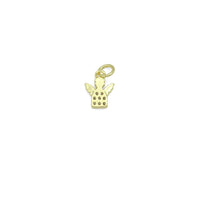 Clear CZ Gold Angel Charm Pendant, Sku#LK1290