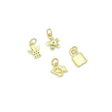 Clear CZ Gold Angel Charm Pendant, Sku#LK1290