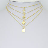 Clear CZ Gold Angel Charm Pendant, Sku#LK1290