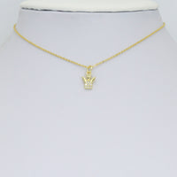 Clear CZ Gold Angel Charm Pendant, Sku#LK1290