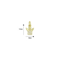 Clear CZ Gold Angel Charm Pendant, Sku#LK1290