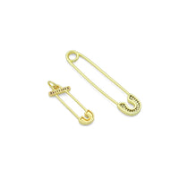 Clear CZ Safety Pin Shape Charm Pendant, Sku#LK1296