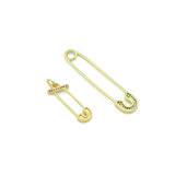 Clear CZ Safety Pin Shape Charm Pendant, Sku#LK1296