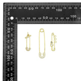 Clear CZ Safety Pin Shape Charm Pendant, Sku#LK1296